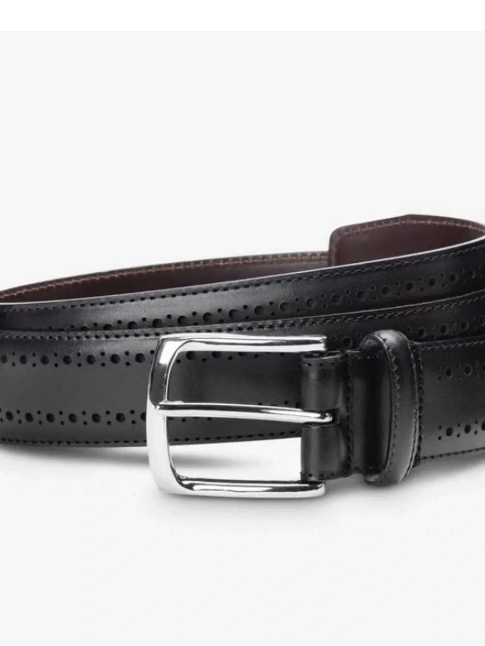 Allen Edmonds Manistee Genuine Leather Dress Belt Size 34 USA Made Black 74011